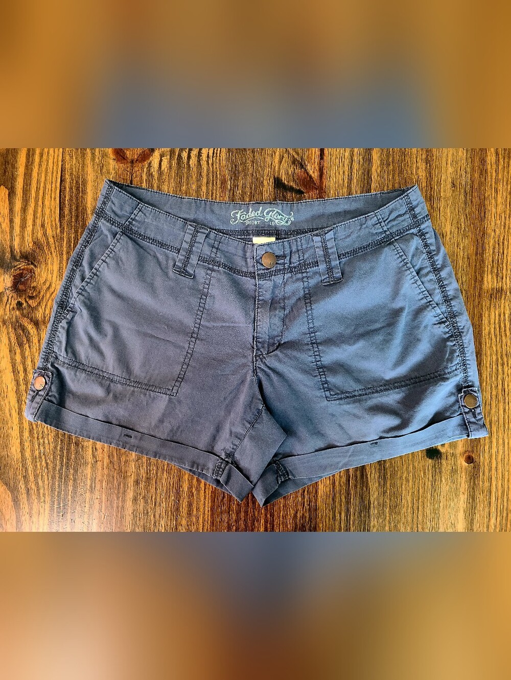 2016 Faded Glory Navy Utility Cuffed Women's Shorts